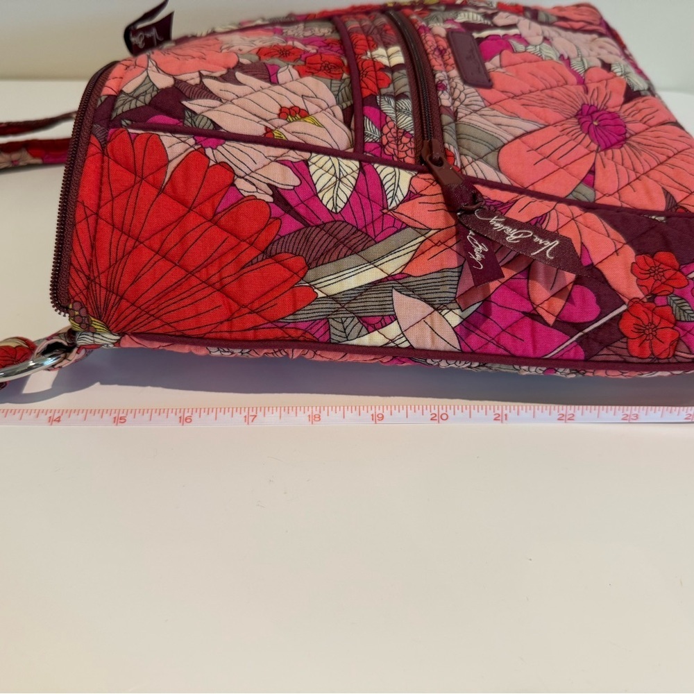 Vera Bradley Pink Red Floral Women's Crossbody Bag w.Adjustable Shoulder Strap - Picture 12 of 14